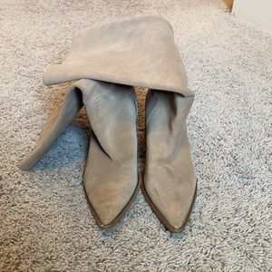 Sam Edelman tan suede heeled boot midrise 9.5